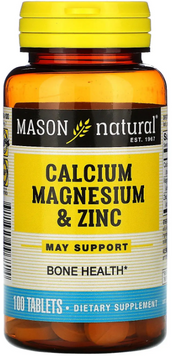 Mason Natural Calcium Magnesium & Zinc Кальций магний и цинк 100 таблеток 1044776 фото