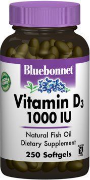 Bluebonnet Nutrition Vitamin D3, 1000 IU, 250 Softgels (BLB0309) 659834 фото