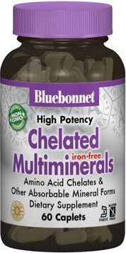 Bluebonnet Nutrition Chelated Multiminerals, Iron Free, 60 Caplets (BLB0206) Залізо 659781 фото