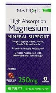 Natrol High Absorption Magnesium 250 mg 60 Tabs Cranberry Apple Flavor Магний, вкус яблок и клюквы 552424 фото