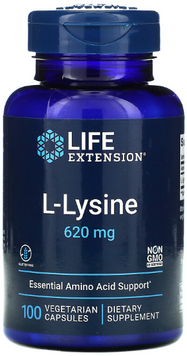 Life Extension L-Lysine L-лізин 620 мг 100 рослинних капсул 1159463 фото