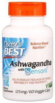 Бустер тестостерону Doctor's Best Best Ashwagandha Featuring Sensoril 125 mg 60 Veggie Caps Ашваганда 537963 фото