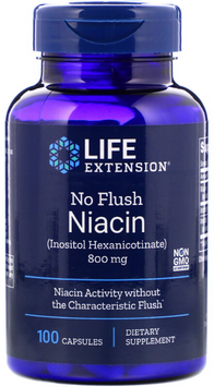 Life Extension No Flush Niacin 800 mg 100 Caps (LEX-37310) 590745 фото
