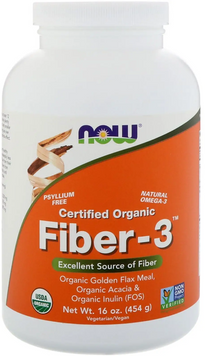 Now Foods Organic Fiber-3 Клітковина 454 г 1045242 фото