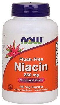 NOW Foods Flush-Free Niacin 250 mg Ніацин (Вітамін В-3) 180 веганських капсул 924191 фото