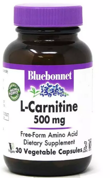 Bluebonnet Nutrition L-Carnitin L-Карнітин 500 мг 30 вегетаріанських капсул 1052410 фото
