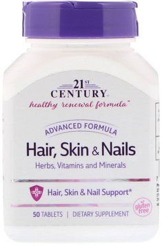 21st Century Hair, Skin & Nails, Advanced Formula, 50 Tablets 476593 фото