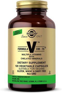 Solgar Formula V VM-75 Multiple Vitamins with Chelated Minerals 120 Vegetable Capsules 497228 фото