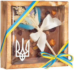 Шоколад молочный Laviva Chocolate "Mini Flower Ukraine" 33.6% Milk chocolate 170 г (UA-0003) 1381031 фото