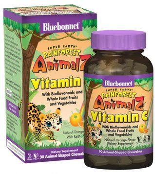 Bluebonnet Nutrition Rainforest Animalz Vitamin С for kids 90 chewable tabs Orange 489403 фото