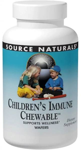 Source Naturals Wellness, Children's Immune Chewable, Delicious Berry Flavor, 30 Wafers (SNS-02138) 606832 фото