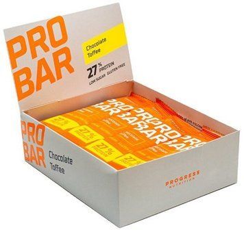 Углеводно-протеиновые батончики Progress Nutrition Pro Bar 12x45 g/ Chocolate Toffee 990133 фото