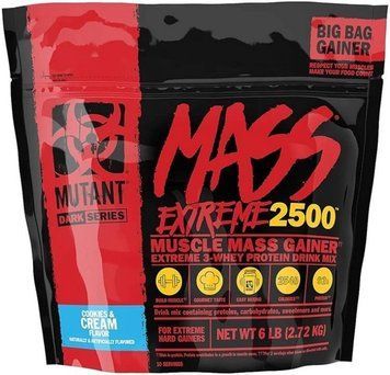 Гейнер Mutant Mass Xxxtreme 2500 2720 g / 11 servings / Cookies Cream 719527 фото
