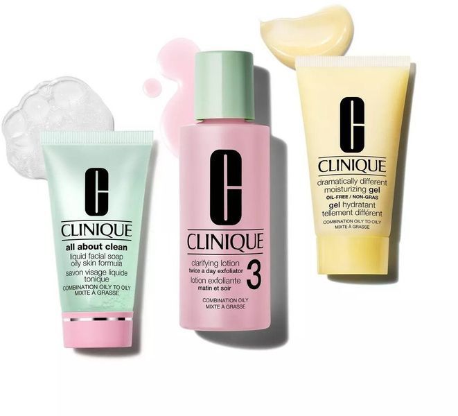 Набір Clinique 3-Step Intro Kit Рідке мило Liquid Facial Soap Oily 30 ml + Тонік для обличчя Clarifying Lotion 60 ml + Гель для обличчя 30 ml 1092829 фото