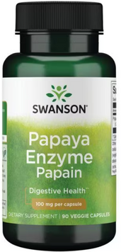 Swanson Papaya Enzyme Papain Фермент Папаї Папаїн 100 мг 90 веганських капсул 1118154 фото