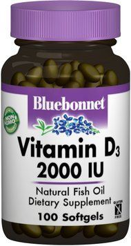 Bluebonnet Nutrition Vitamin D3, 2000 IU, 100 Softgels (BLB0317) 659835 фото