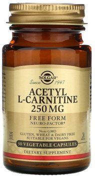 Solgar Acetyl-L-Carnitine Солгар Ацетил карнітин 250 mg 30 капсул 494090 фото