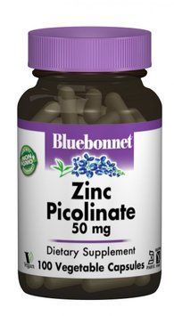 Bluebonnet Nutrition Zinc Picolinate Цинк Пиколинат 50 mg 100 caps 490527 фото