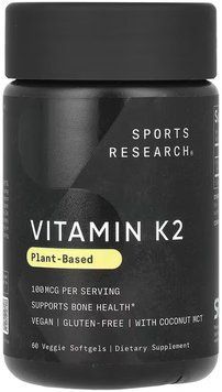 Sport Research Vitamin K2 100mcg - 60 veggie softgels 1470592 фото