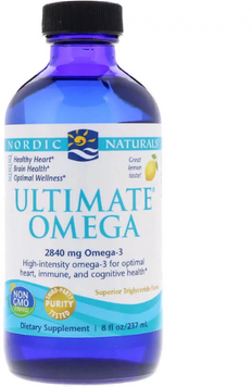 Nordic Naturals, Ultimate Omega, Lemon, 8 fl oz (237 ml) (NOR-02793) 606790 фото