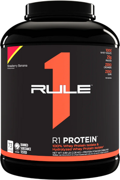 Протеин Rule 1 Protein 2260 g / 73 servings / Strawberry-banana 1155931 фото