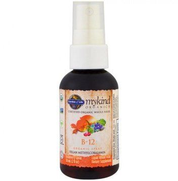 Garden of Life MyKind Organics, B-12 Organic Spray, Raspberry, 2 fl oz (58 ml) (GOL-11779) 681564 фото