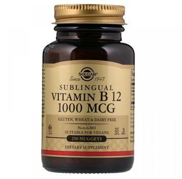 Solgar Sublingual Vitamin B12 1000 mcg 250 Nuggets 498709 фото