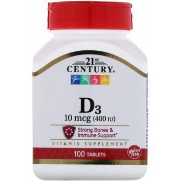 21st Century D3, 400 IU, 100 Tablets 476488 фото