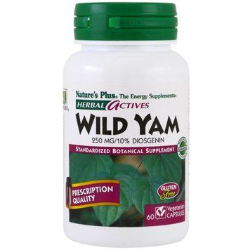 Natures Plus Herbal Actives Wild Yam 250 mg 60 caps Дикий ямс 491956 фото