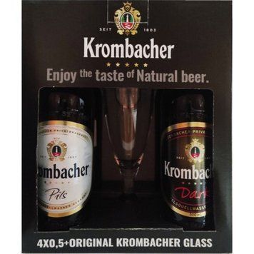 Подарунковий набір пива Krombacher в асортименті 4х0.5 л + келих 0.3 л (4008287037036) 1315628 фото