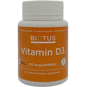 Biotus Vitamin D3, 5000 ME, 120 Capsules (BIO-530098) 659160 фото