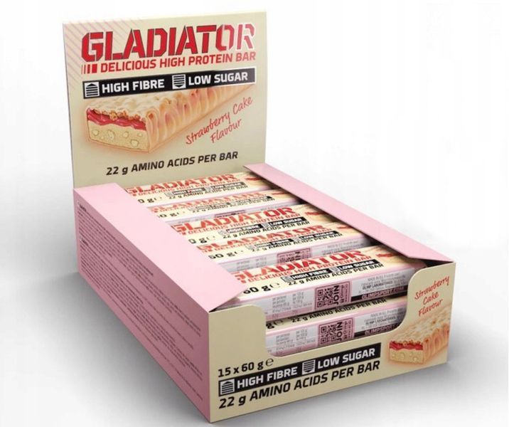 Olimp Gladiator Protein Bar 60 g Strawberry 493545 фото