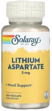 Solaray Lithium Aspartate 5mg - 100 Veg Capsules 1452797 фото