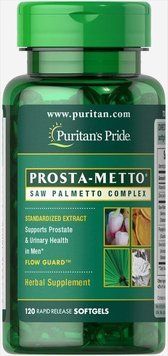 Puritan's Pride Prosta-Metto Saw Palmetto Complex for Men 120 Softgels 444143 фото
