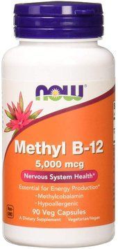 Now Foods Methyl B-12 5000 mcg Вітамін Б12 90 веганських капсул 924227 фото