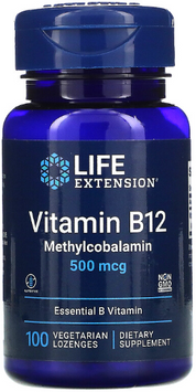 Life Extension Methylcobalamin B12 Вітамін B12 500 мкг 100 льодяників 1159483 фото