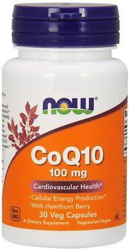 NOW Foods CoQ10 100 mg with Hawthorn Berry Veg Capsules 30 caps 416596 фото