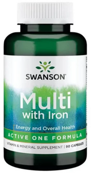 Swanson Multi whith Iron Active One Formula Мультивитамины с железом 90 капсул 1042863 фото