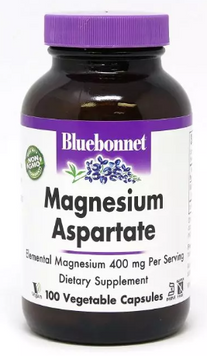 Bluebonnet Nutrition Magnesium Aspartate Аспартат Магния 400 мг 100 вегетарианских капсул 1052412 фото