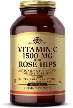 Solgar Vitamin C With Rose Hips 1500 mg Солгар Вітамін С з шипшиною 180 таблеток 793035 фото