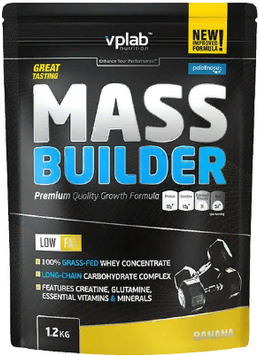 Гейнер VPLab Mass Builder 1200 g /12 servings/ Banana 898794 фото
