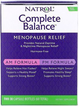 Natrol Complete Balance, Menopause Relief, AM / PM, Two Bottles 30 Capsules Each (NTL-03001) 722074 фото