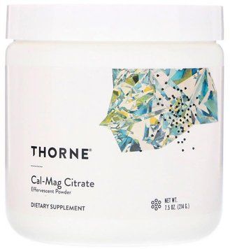 Thorne Research Cal-Mag Citrate Effervescent Powder 7.5 oz (214 g) Кальций Магний шипучий порошок 531416 фото