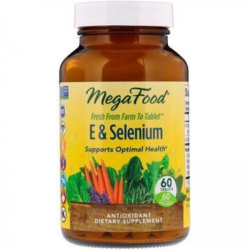 MegaFood E And Selenium Вітамін E і Селен 60 таблеток 775000 фото