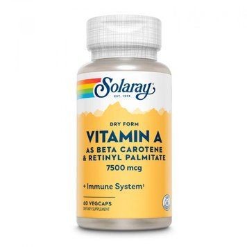 Solaray Vitamin A Dry Form 7500mcg - 60 caps 1472044 фото