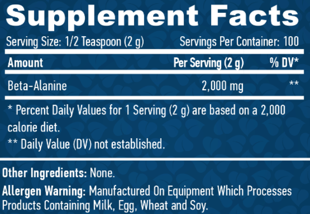 Haya Labs Sports Beta-Alanine 200 g / 100 servings 1056744 фото