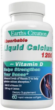 Earth's Creation Liquid Calcium with Vitamin D3 Жидкий кальций с витамином Д3 60 капсул 1052567 фото