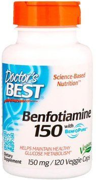Doctor's Best Benfotiamine with BenfoPure 150 mg 120 Veggie Caps Бенфотиамин 537966 фото