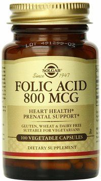 Solgar Folic Acid 800 mcg Vegetable 100 Capsules 497231 фото