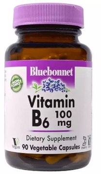 Bluebonnet Nutrition Vitamin B6 Вітамін B6 100 мг 90 вегетаріанських капсул 1052413 фото